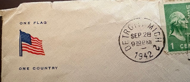 “One Flag One Country” 1942 Envelope