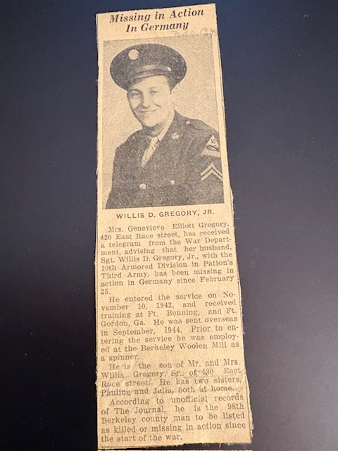 Missing in Action in Germany Clipping