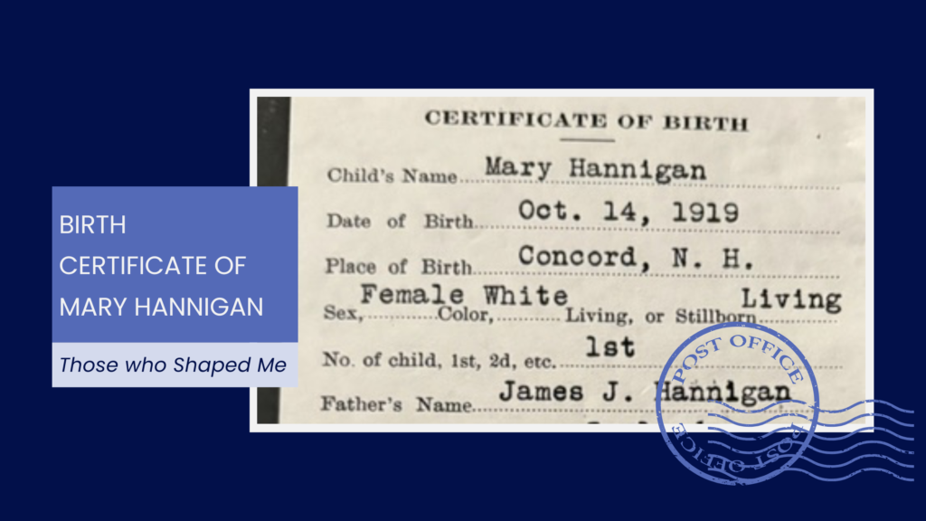 Birth Certificate of Mary Hannigan