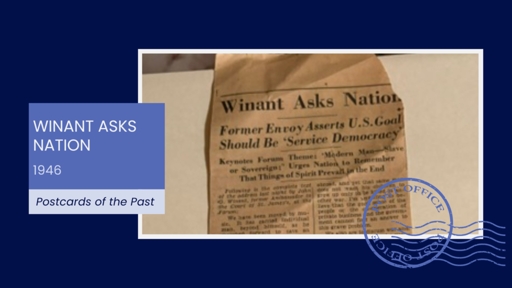 Winant Asks Nation