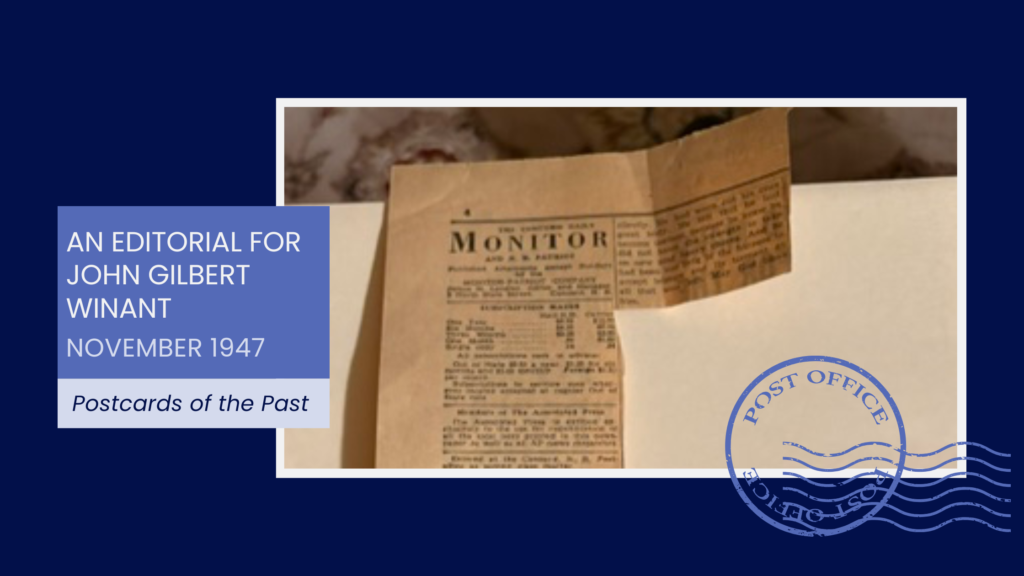 An Editorial for John Gilbert Winant