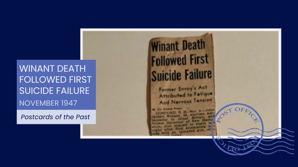 Winant Death Followed First Suicide Failure